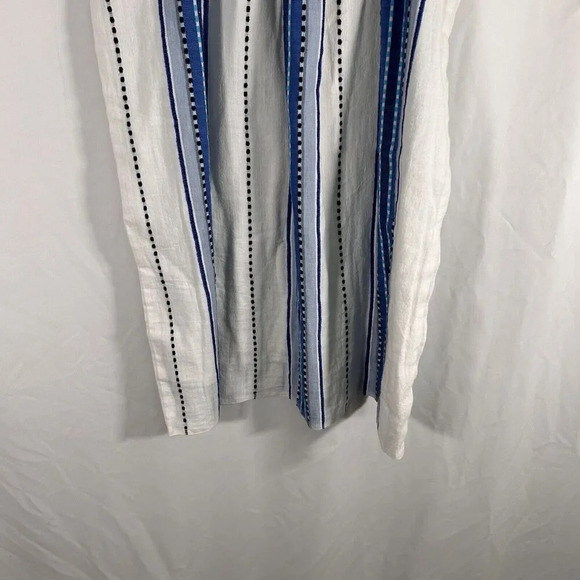 Lemlem Dress Women's Small White Blue Sleeveless Lightweight Cotton Blend - Picture 3 of 7